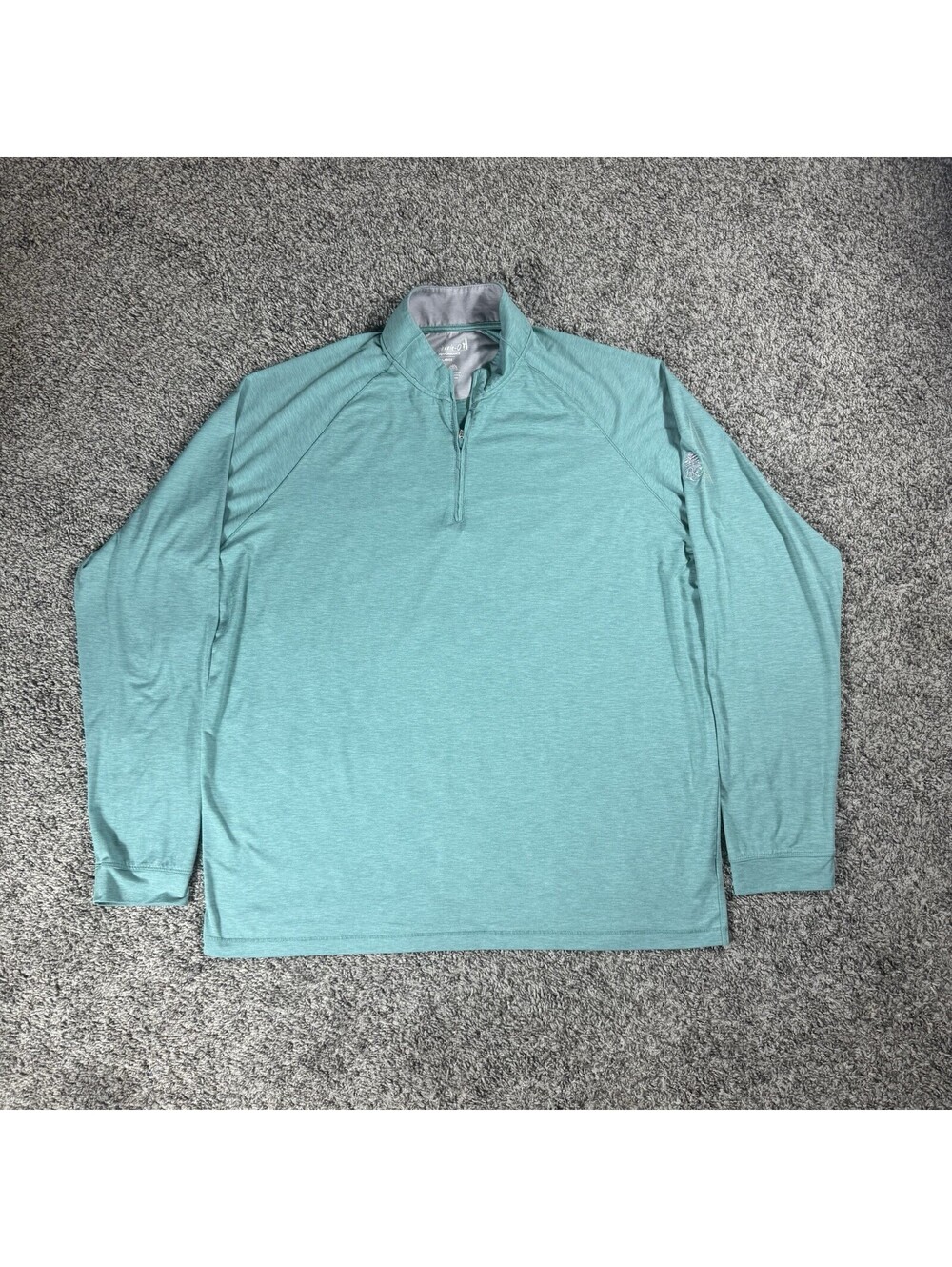 Johnnie-O Mens Reflex Quarter Zip Pullover Juniper Green Heather Mens XL